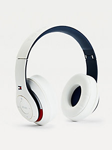 biały słuchawki bezprzewodowe z logo dla unisex - tommy hilfiger