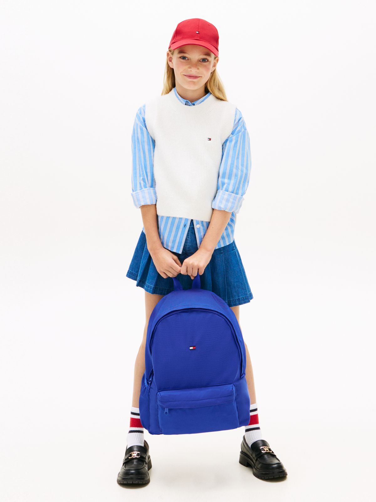 Kids' Logo Pocket Dome Backpack — Blue