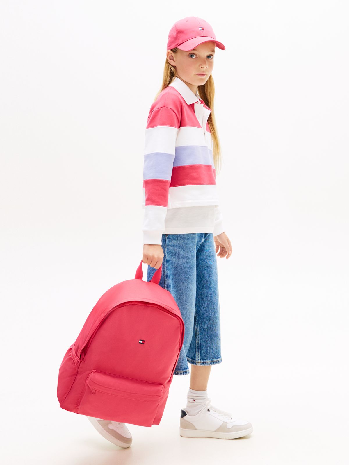 Kids' Logo Pocket Dome Backpack — Red