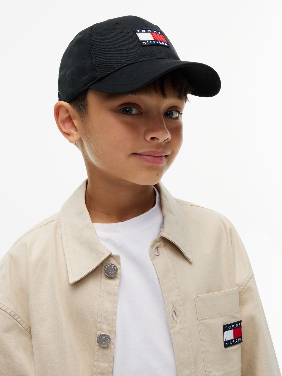 Kids' Heritage Flag Logo Baseball Cap — Black