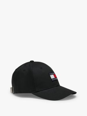 black kids' flag logo six-panel baseball cap for kids gender inclusive tommy hilfiger