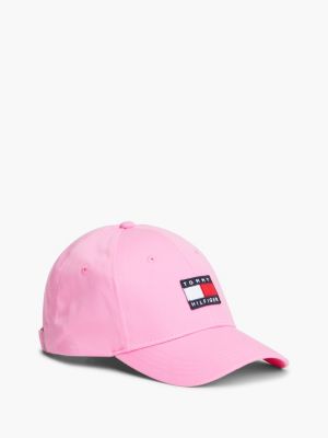 pink kids' flag logo six-panel baseball cap for kids gender inclusive tommy hilfiger