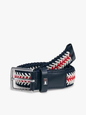multi kids' braided square buckle elastic belt for kids gender inclusive tommy hilfiger