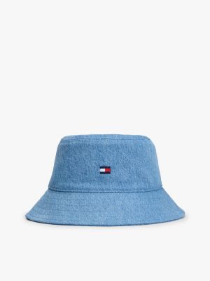 blue kids denim bucket hat voor kinderen gender inclusive - tommy hilfiger
