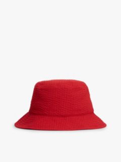 Kids' Wavy Flag Seersucker Bucket Hat — Red 2