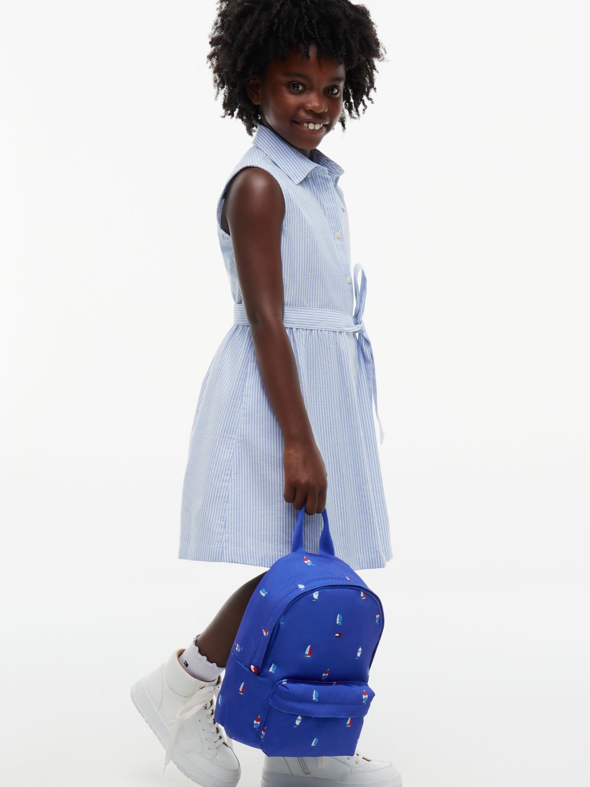 Kids' Logo Print Dome Backpack — Blue