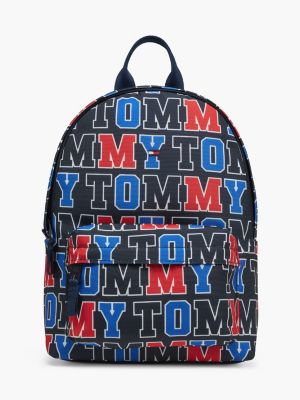 blue kids dome rugzak met logoprint voor kinderen gender inclusive - tommy hilfiger