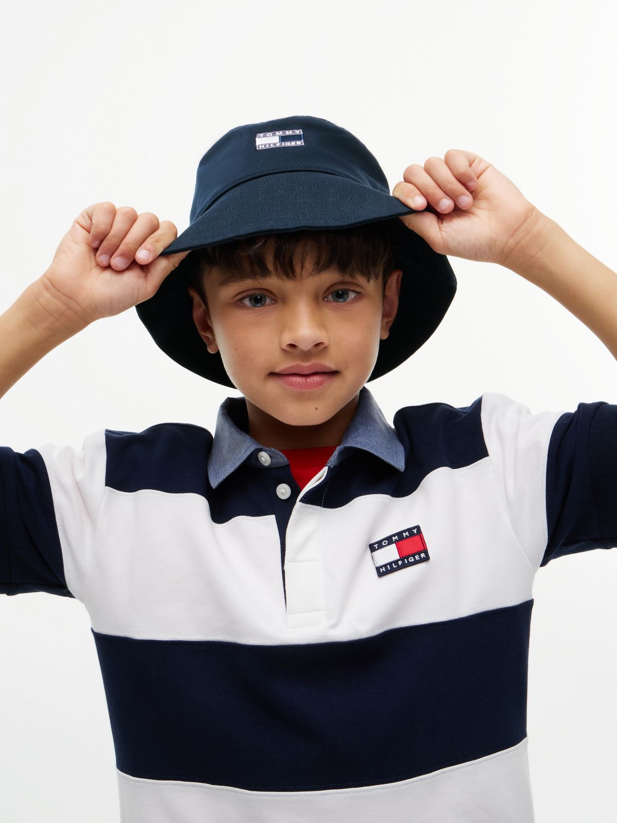 Kids' Tonal Flag Logo Bucket Hat — Blue