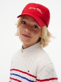 Kids' Logo Embroidery Five-Panel Baseball Cap — Red 4