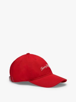 red kids' logo embroidery five-panel baseball cap for kids gender inclusive tommy hilfiger