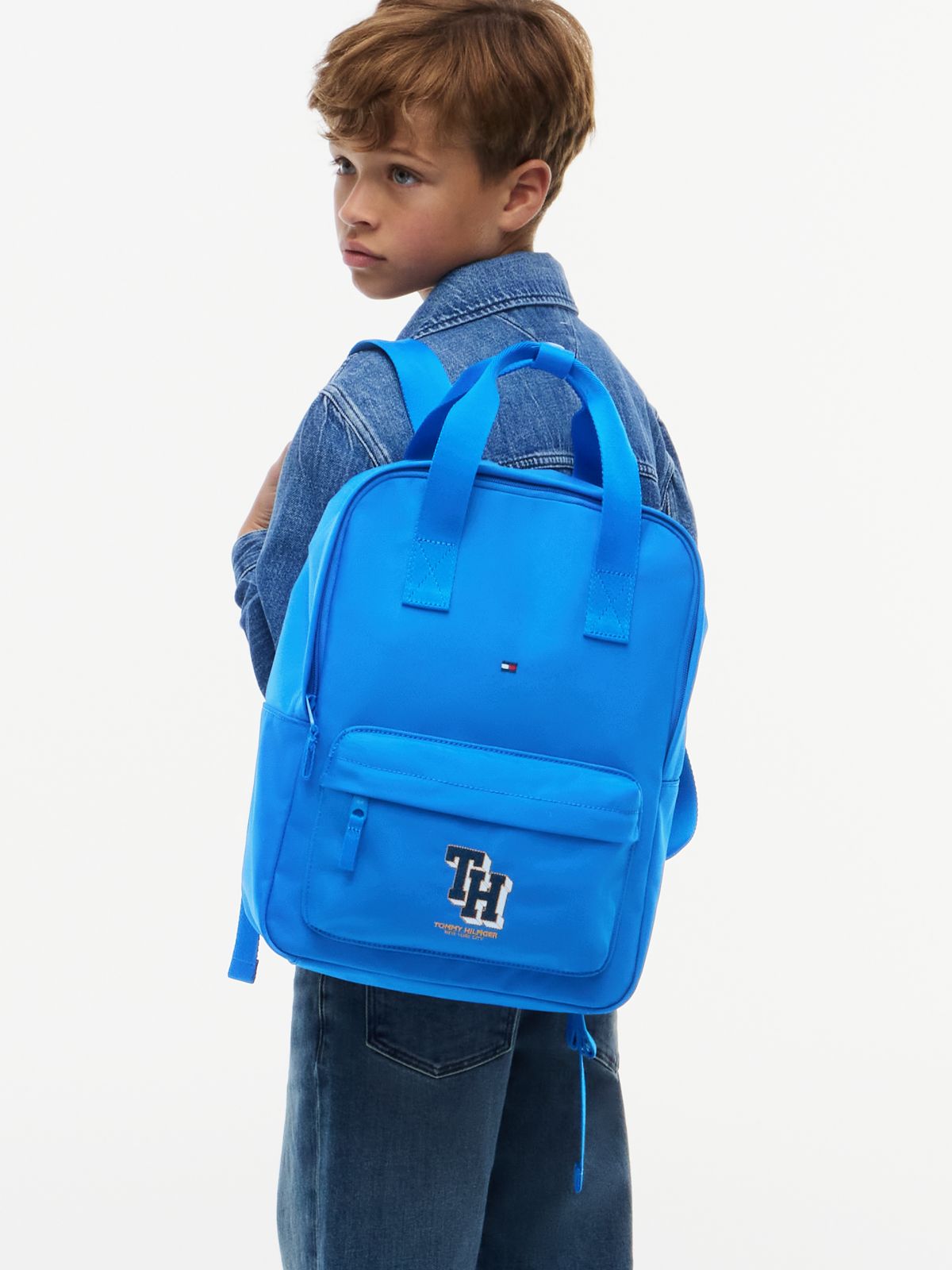 Kids' Varsity Logo Textile Backpack — Blue