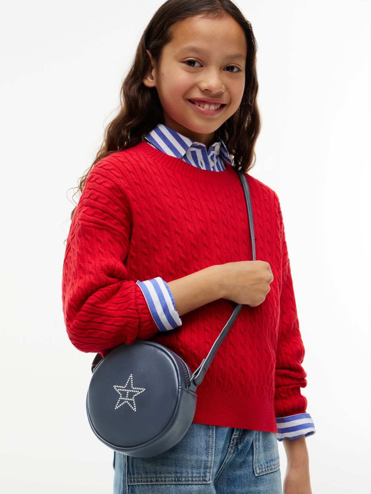 Diamanté Star Flag Crossbody Bag — Blue