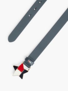 Kids’ Leather Star Flag Buckle Belt — Blue 2
