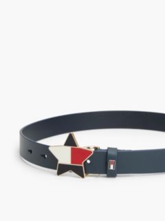 Kids’ Leather Star Flag Buckle Belt — Blue 3