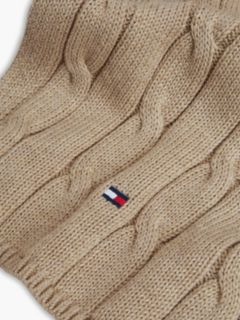 Kids' Cable Knit Flag Embroidery Scarf — Beige 2