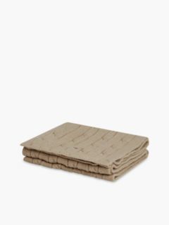 Kids' Cable Knit Flag Embroidery Scarf — Beige 3