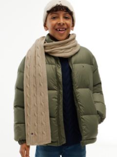 Kids' Cable Knit Flag Embroidery Scarf — Beige 4