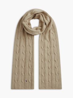Kids' Cable Knit Flag Embroidery Scarf — Beige 1