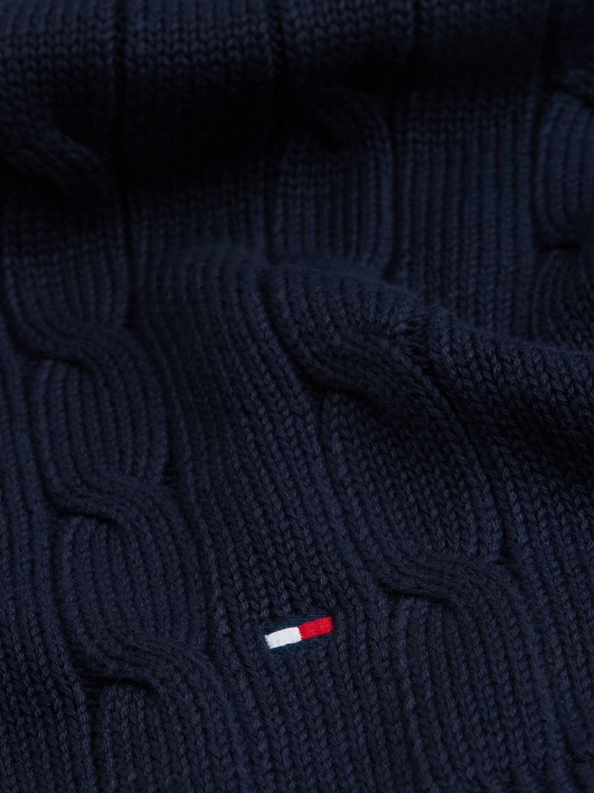 Kids' Cable Knit Flag Embroidery Scarf — Blue
