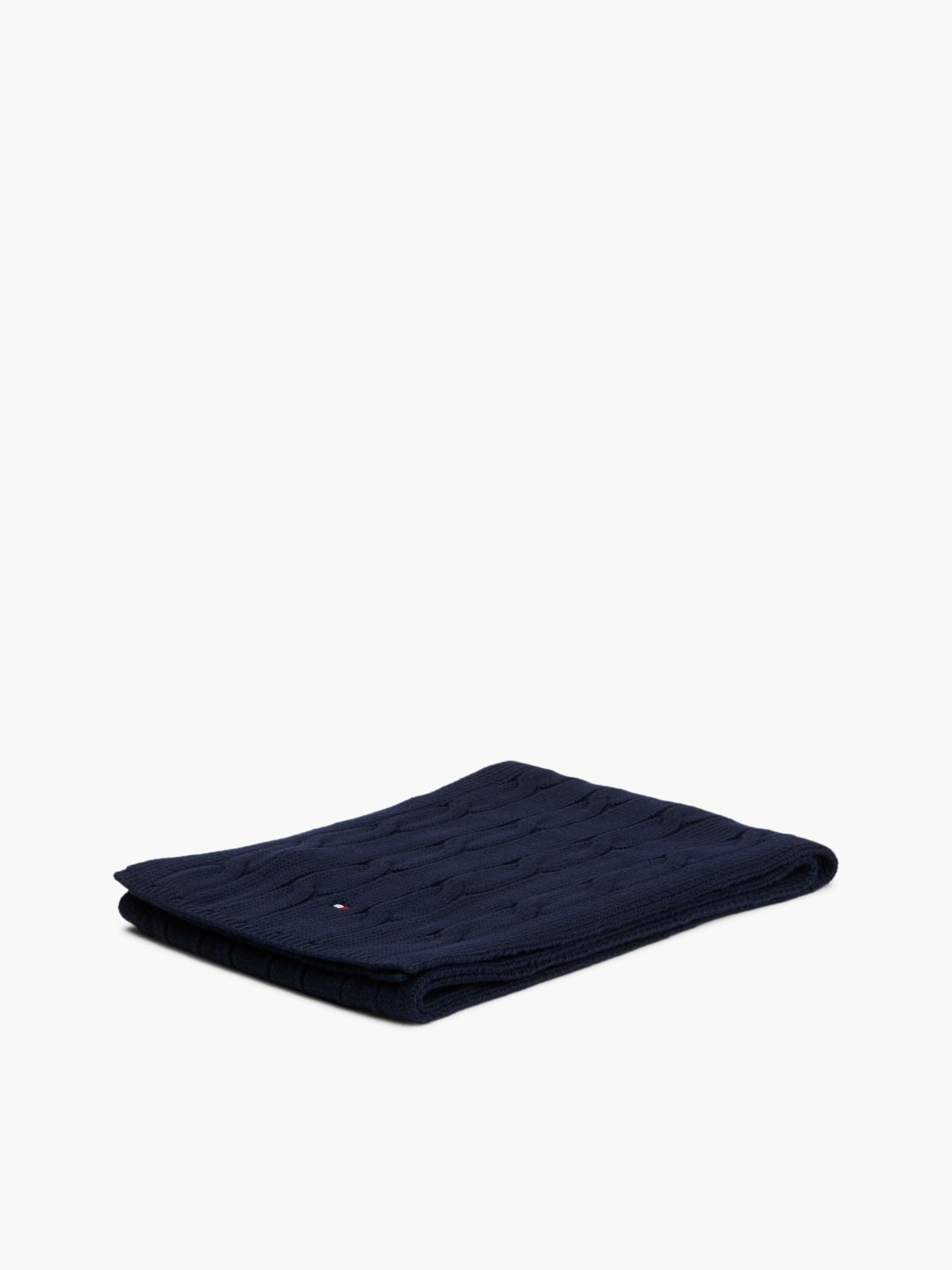 Kids' Cable Knit Flag Embroidery Scarf — Blue
