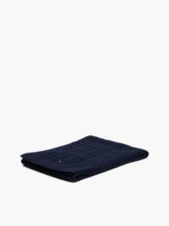 Kids' Cable Knit Flag Embroidery Scarf — Blue 3
