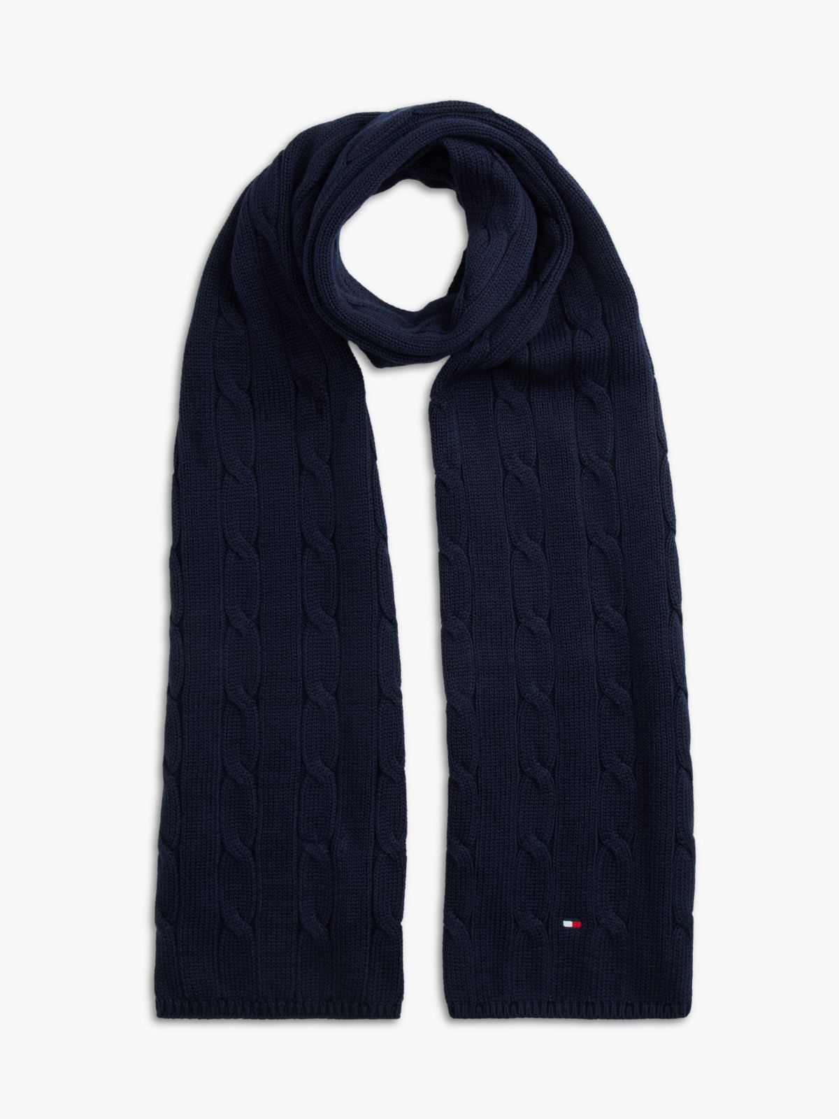 Kids' Cable Knit Flag Embroidery Scarf — Blue