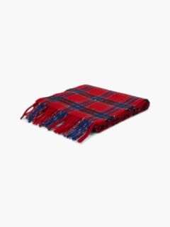 Kids' Pure Wool Check Scarf — Red 3