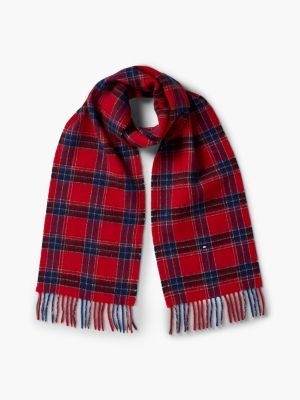 écharpe à carreaux en pure laine pour enfant red pour enfants genre inclusif tommy hilfiger