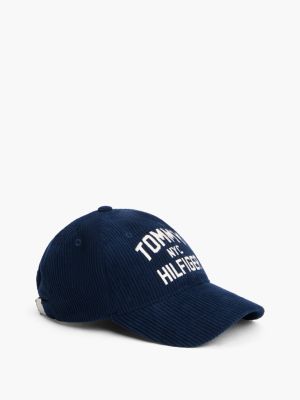 cappello da baseball bambino in velluto a coste blue da gender-inclusive bambini tommy hilfiger