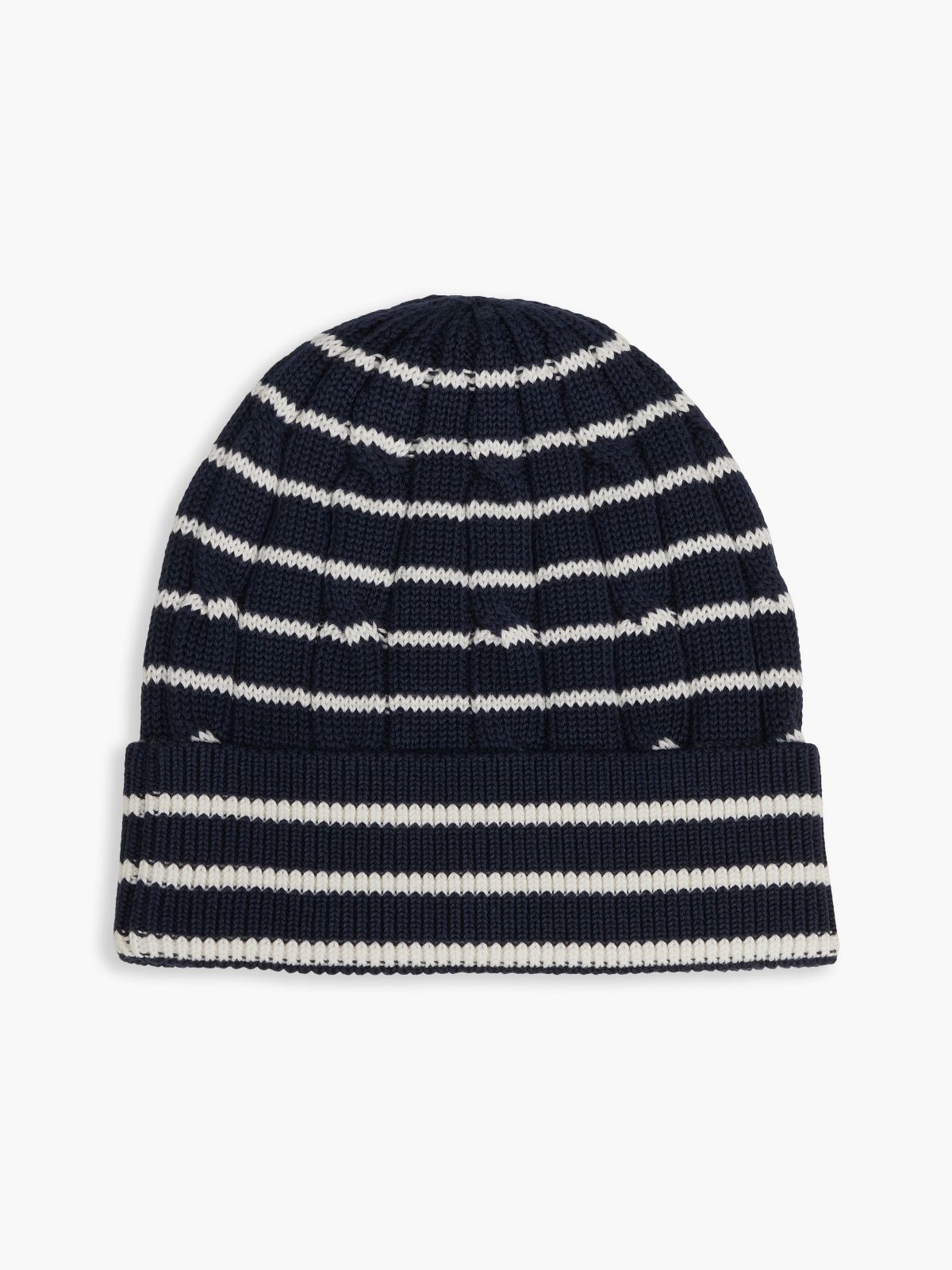 Kids' Flag Embroidery Cable Knit Beanie — Blue