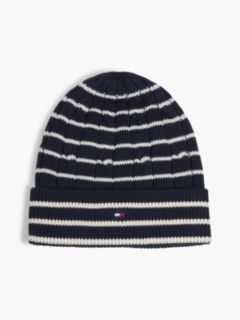Kids' Flag Embroidery Cable Knit Beanie — Blue 1