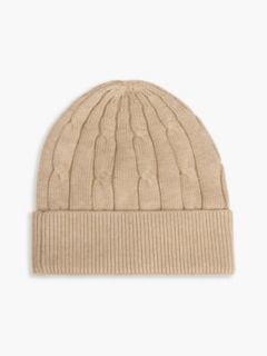 Kids' Flag Embroidery Cable Knit Beanie — Beige 2