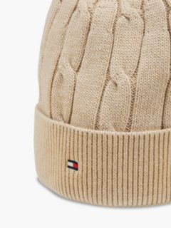 Kids' Flag Embroidery Cable Knit Beanie — Beige 3