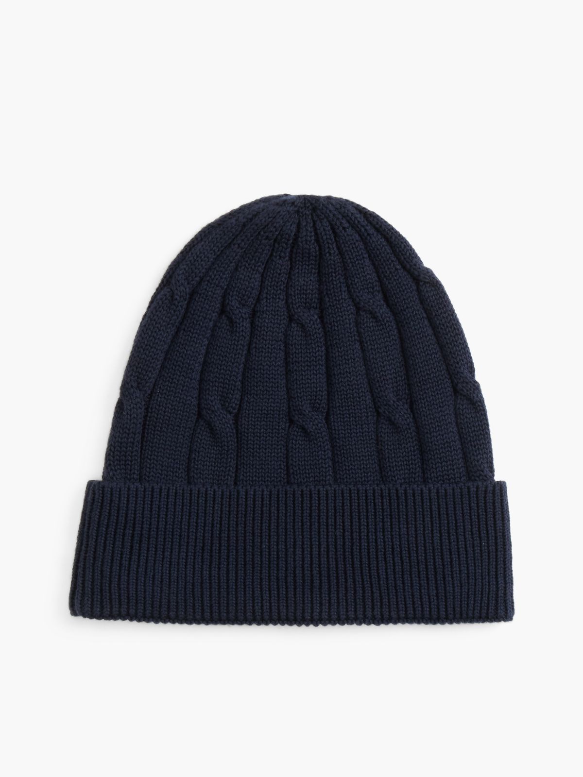 Kids' Flag Embroidery Cable Knit Beanie — Blue