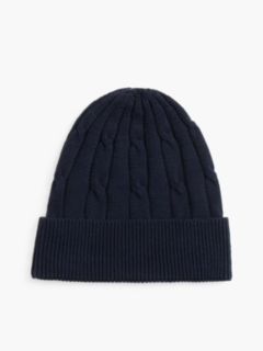 Kids' Flag Embroidery Cable Knit Beanie — Blue 2