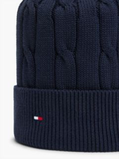 Kids' Flag Embroidery Cable Knit Beanie — Blue 3