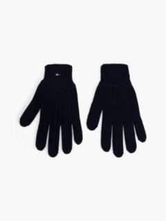 Kids' Flag Embroidery Cable Knit Gloves — Blue 1