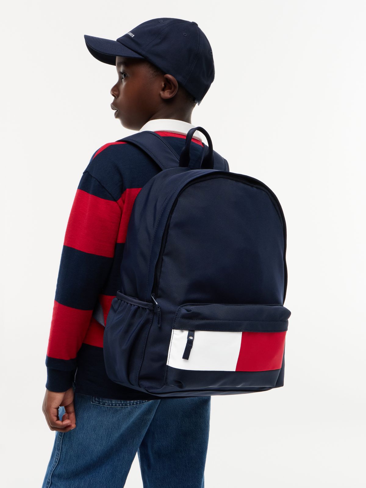 Kids' Colour-Blocked Pocket Dome Backpack — Blue