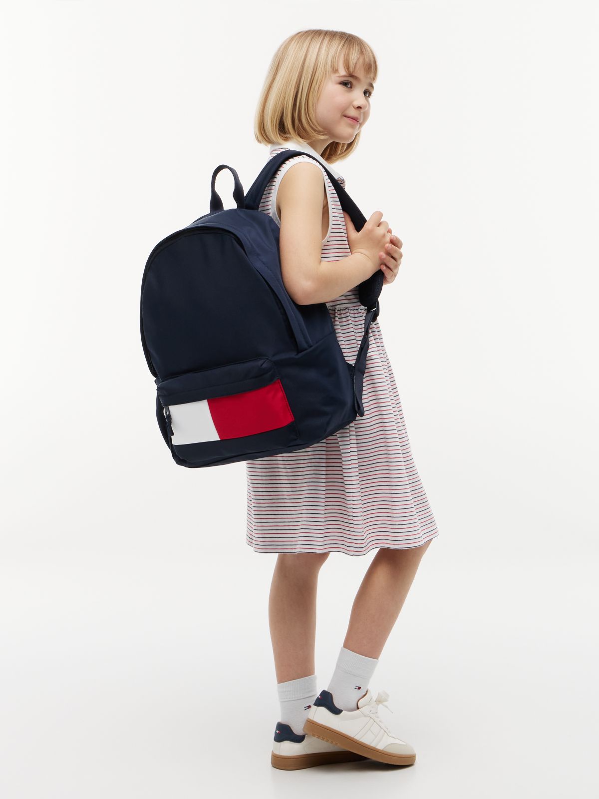 Kids' Colour-Blocked Pocket Dome Backpack — Blue