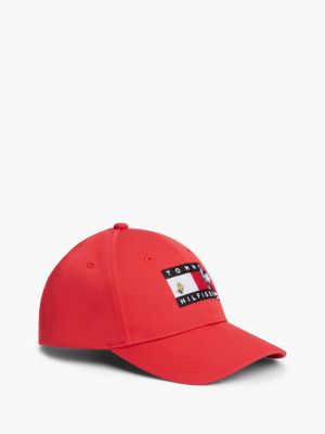 red kids' peanuts® flag logo baseball cap for kids gender inclusive tommy hilfiger