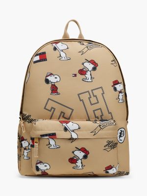 beige kids' peanuts® graphic dome backpack for kids gender inclusive tommy hilfiger
