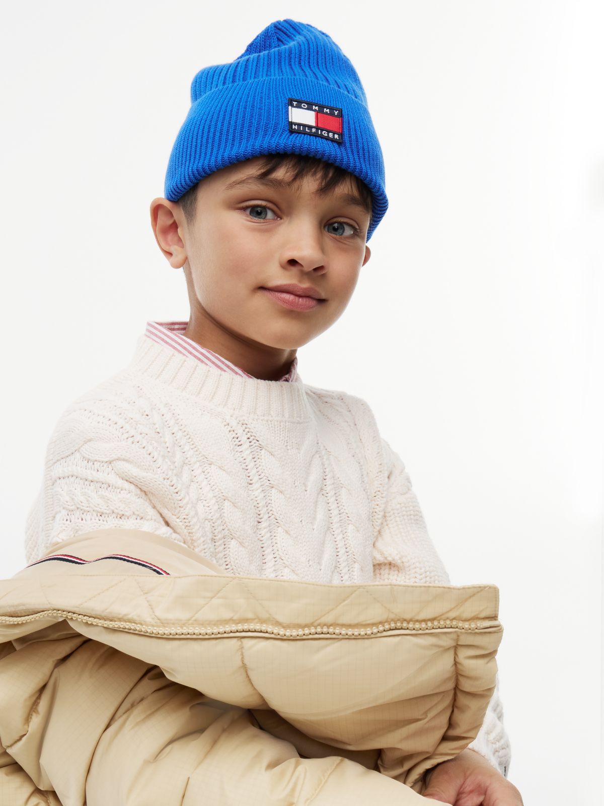 Kids' Heritage Flag Logo Beanie — Blue