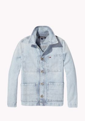 BOSS - Giacca in denim di cotone mélange - Marrone