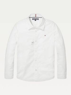 white hilfiger shirt