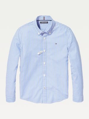 tommy hilfiger blue and white striped shirt