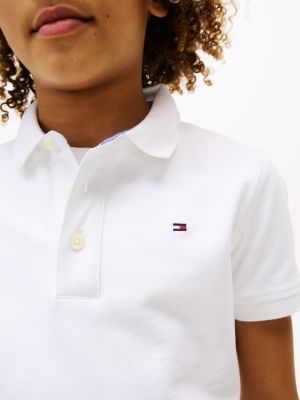 Polo de algod n org nico Blanco Tommy Hilfiger