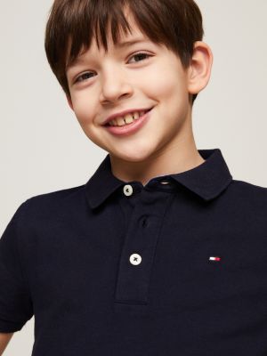 blue pure cotton polo shirt for boys tommy hilfiger