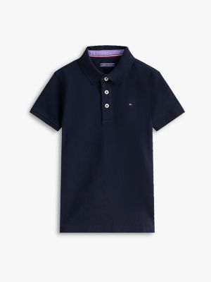 blue pure cotton polo shirt for boys tommy hilfiger