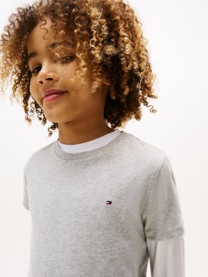 t-shirt essential grigio da bambini tommy hilfiger