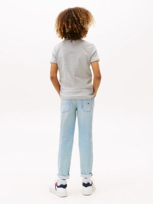 t-shirt essential grigio da bambini tommy hilfiger